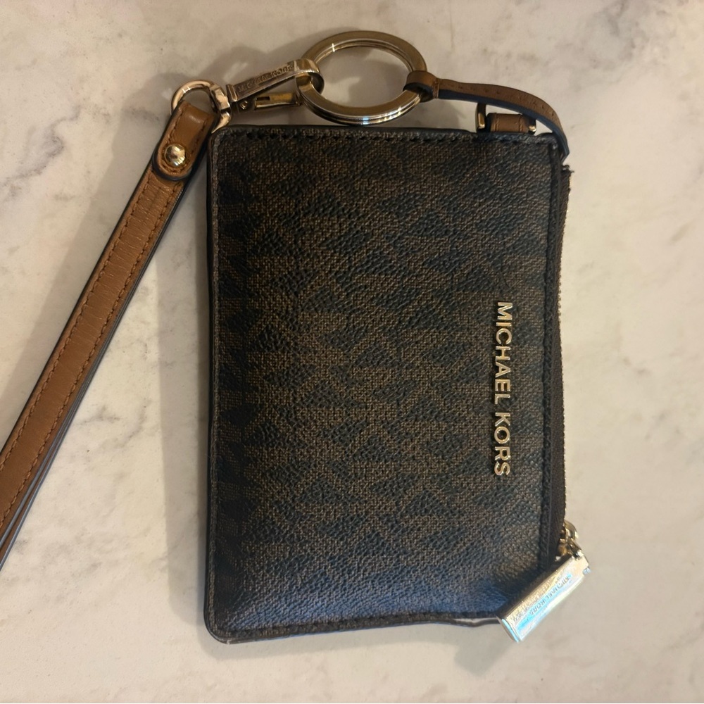 Michael Kors Brown and Gold Wallet + Wristlet
